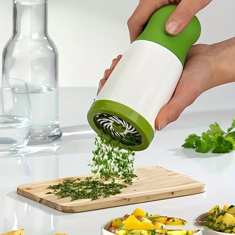 Manual Herb Grinder Spice Mill Parsley Shredder Chopper Vegetable Cutter Coriander Mincer Chili and Cilantro Kitchen Tool Gadget