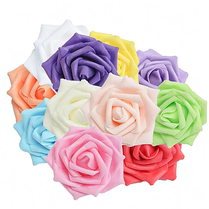 25 pz 8 cm PE schiuma rosa fiori artificiali fiore finto bouquet da sposa decorazioni di nozze fai da te scrapbooking mestiere decorazione della tavola di casa