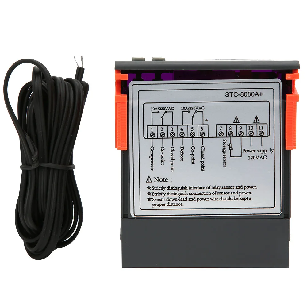 STC 8080A+ Digitaler Thermostat aus hochwertigem ABS-Material, zuverlässige Datenlesung, digitaler Alarm-Temperaturregler