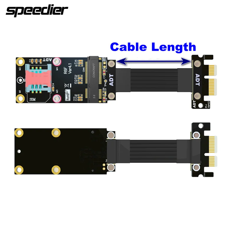 R16JF Key A+E PCI Express 4.0 x1 To Mini PCIe M.2 WiFi Signal Extension Cable mPCIe Minipcie PCIE 4.0 1x Riser Card Adapter