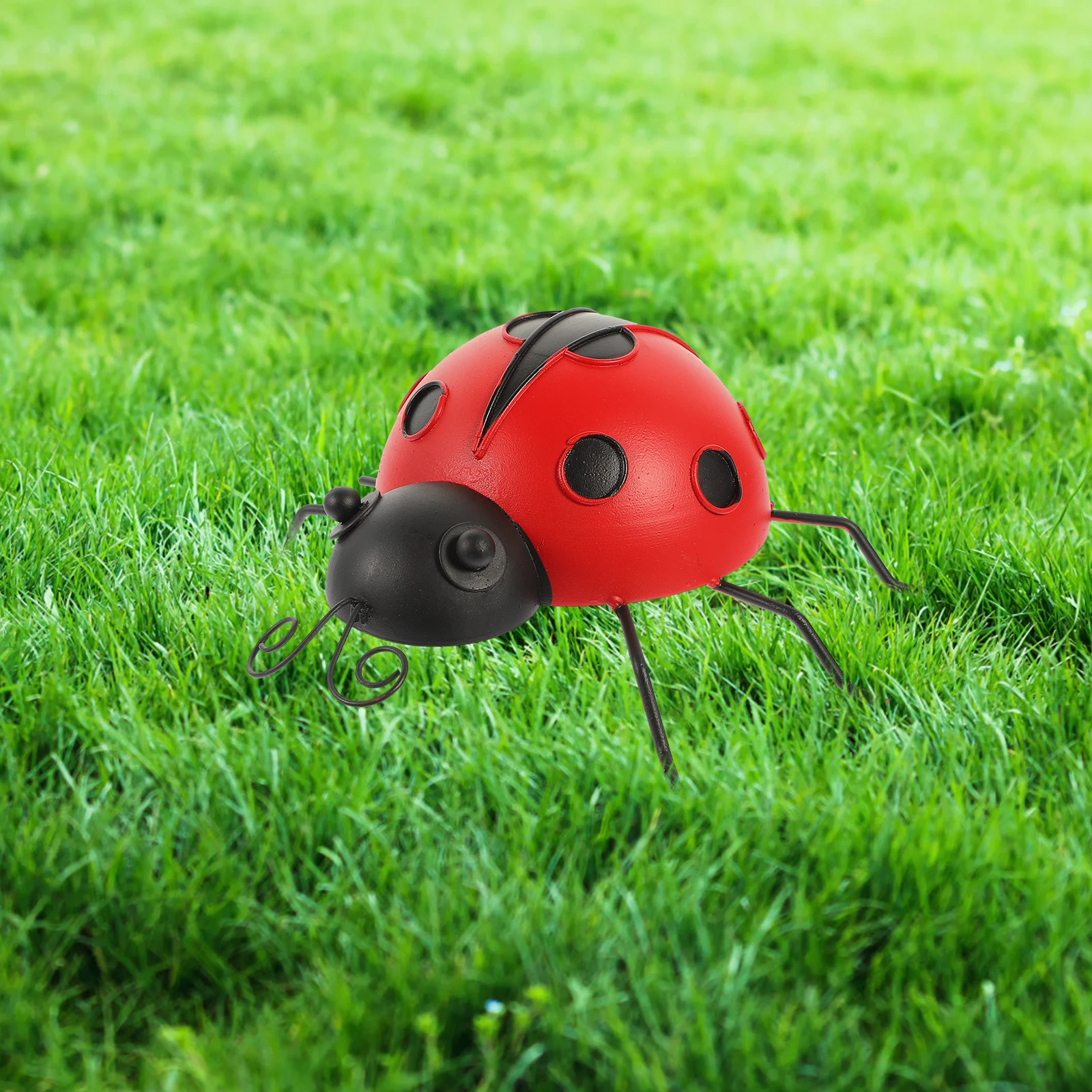 

3 Pcs Ladybug Decorations Durable Iron Material Garden Lawn Terrace Ornaments Small Medium Size Simulated pestic