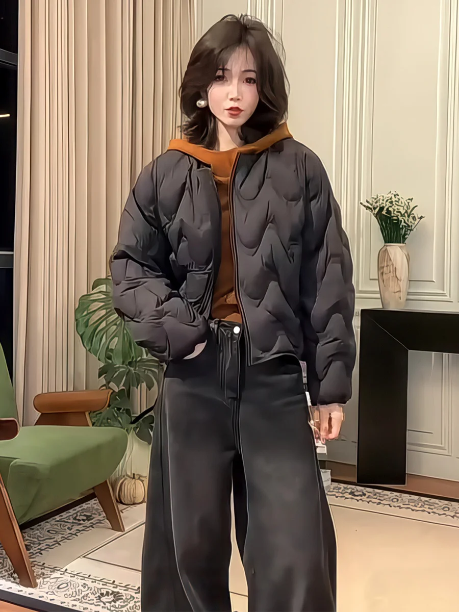 Or Bla Du down Jaet Ropa de abrigo cálida y holgada para mujer Casual Sle Invierno Nueva llegada Tamaño pequeño Ci Ocio Thiened Z...