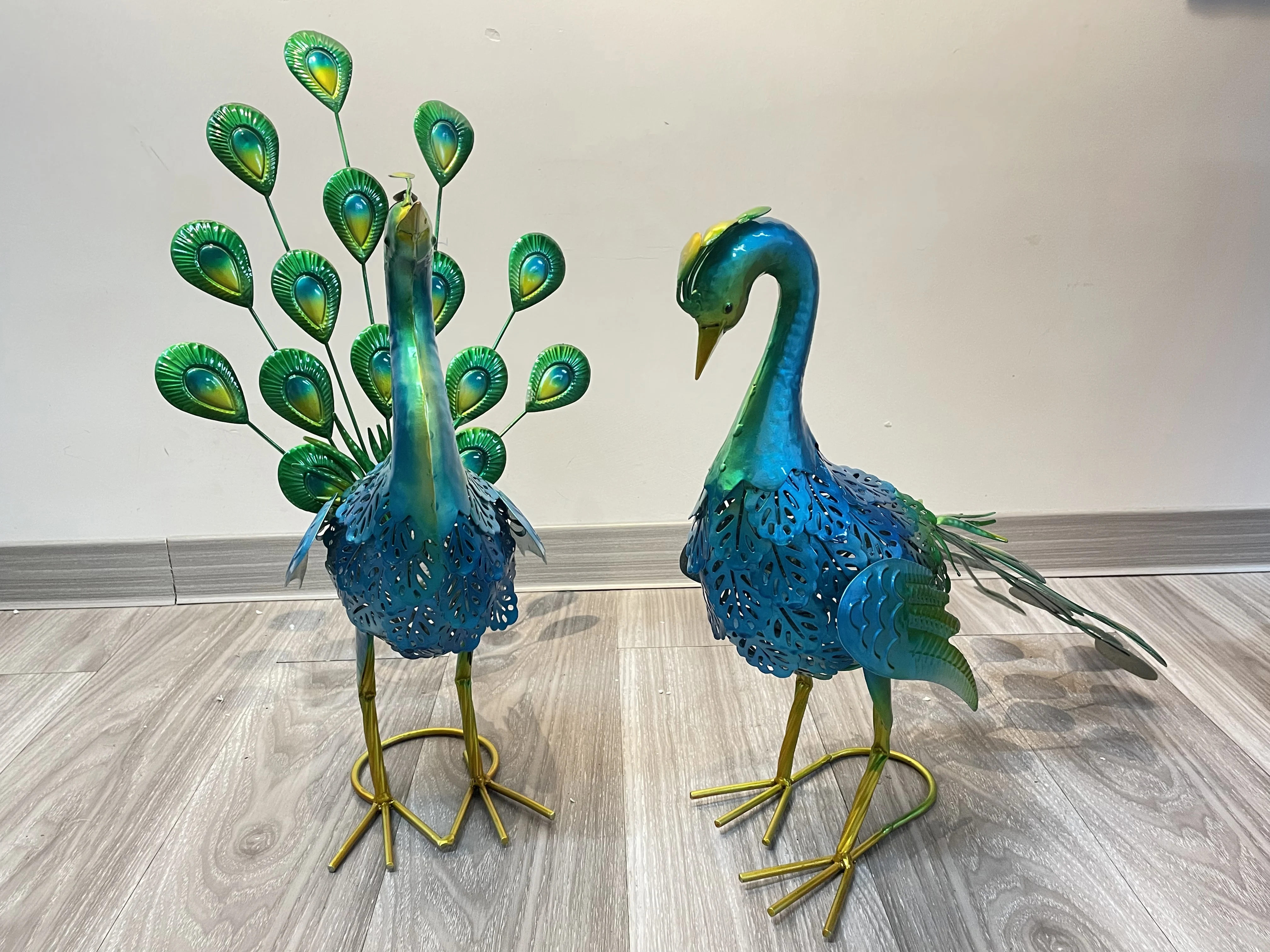 Garden Peacock Statue Outdoor, Metal Big Bird Art Garden Sculpture Courtyard Lawn Yard Ornament Outdoor Ornament