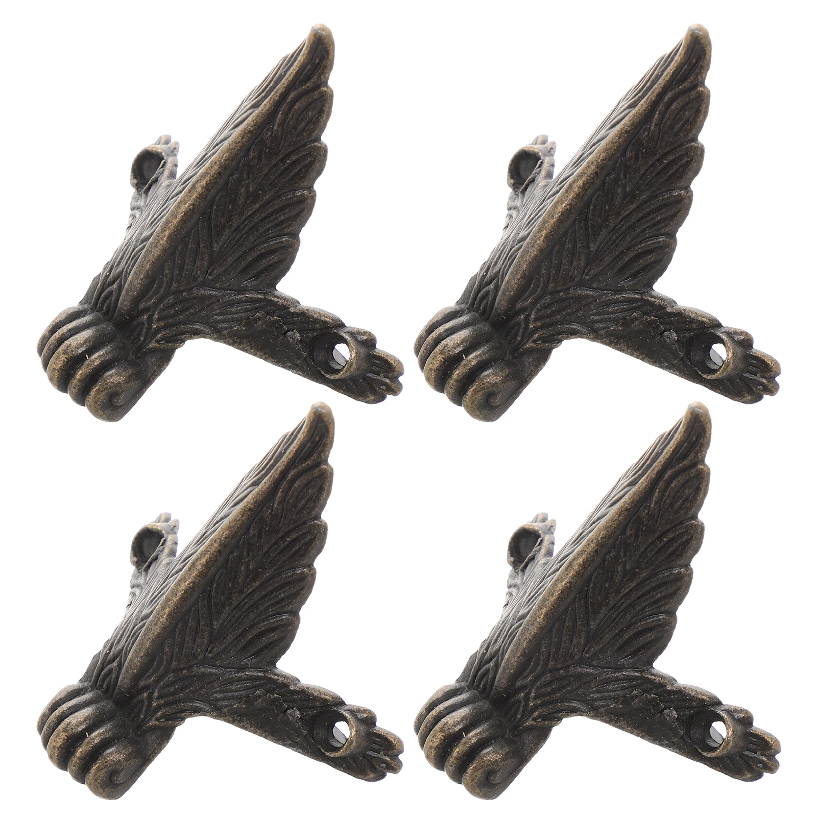 

4Set Vintage Zinc Alloy Decorative Cabinet Feet Sturdy Metal Jewelry Support Easy Install Furniture Cabinet Legs