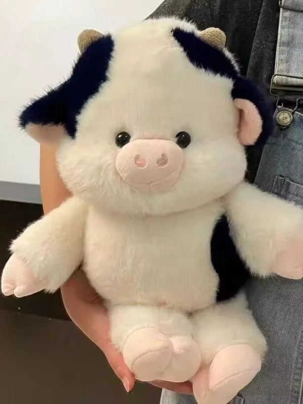 

Очаровательная плюшевая игрушка-корова, мягкая кукла-подушка, успокаивающая игрушка, подарок на день рождения, из мягкого коротковорсового плюша, наполнитель из ПП хлопка, универсальный.