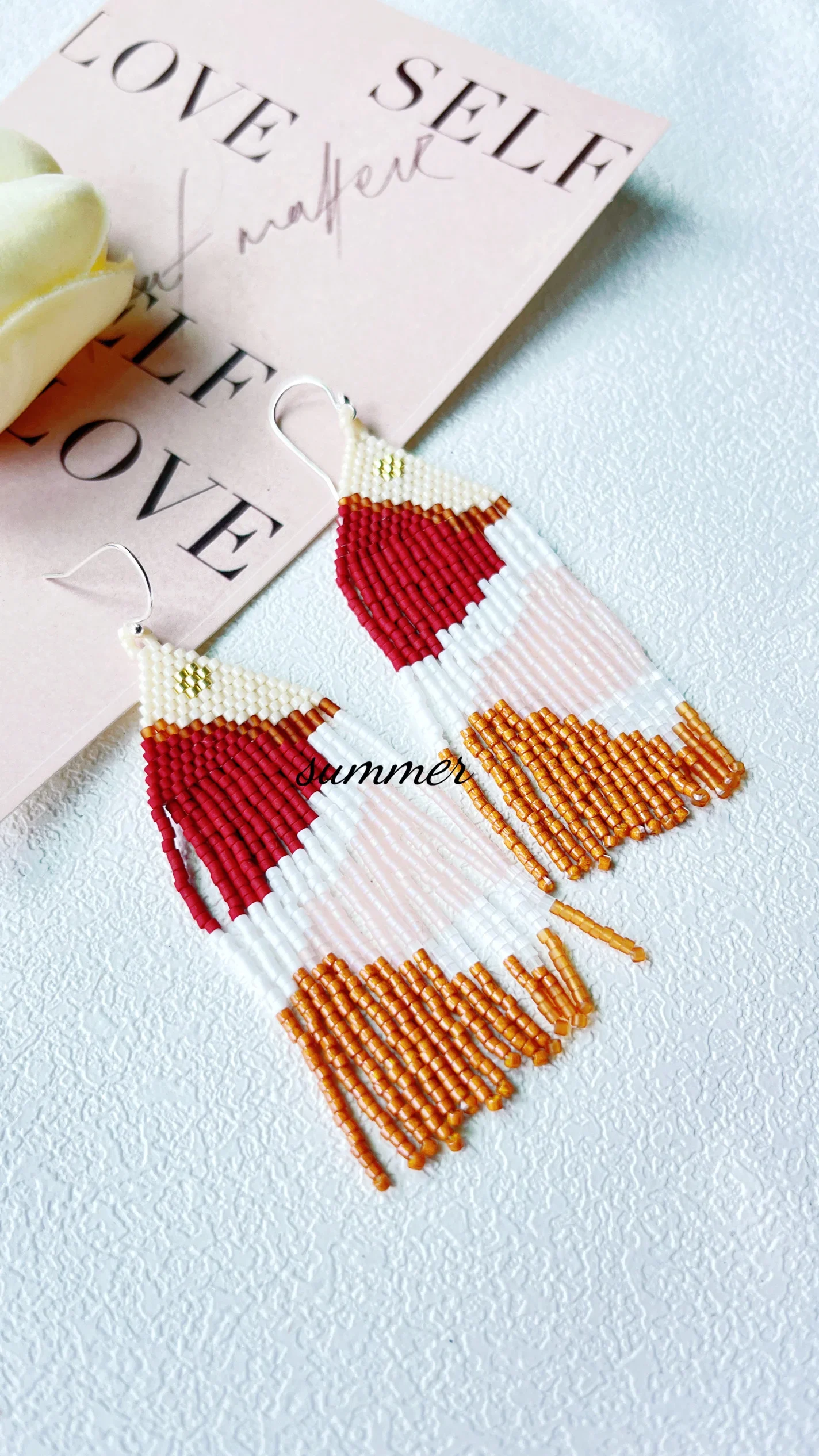 

Серьги из бисера Кисточка Геометрический дизайн Оригинальность Ручное вязание Богемия Сплав Прилив Простые серьги из рисовых бусин