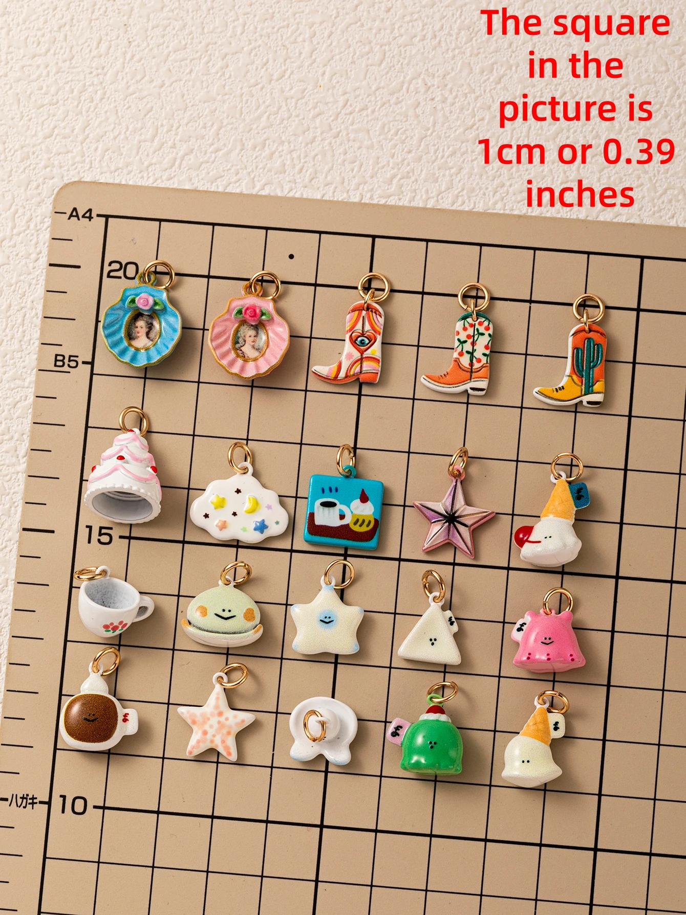 Modische Süße Niedliche Personalisierte Stern-Wolken-Muschel-Kuchen DIY Anhänger Charms für Schmuck – Detail 1