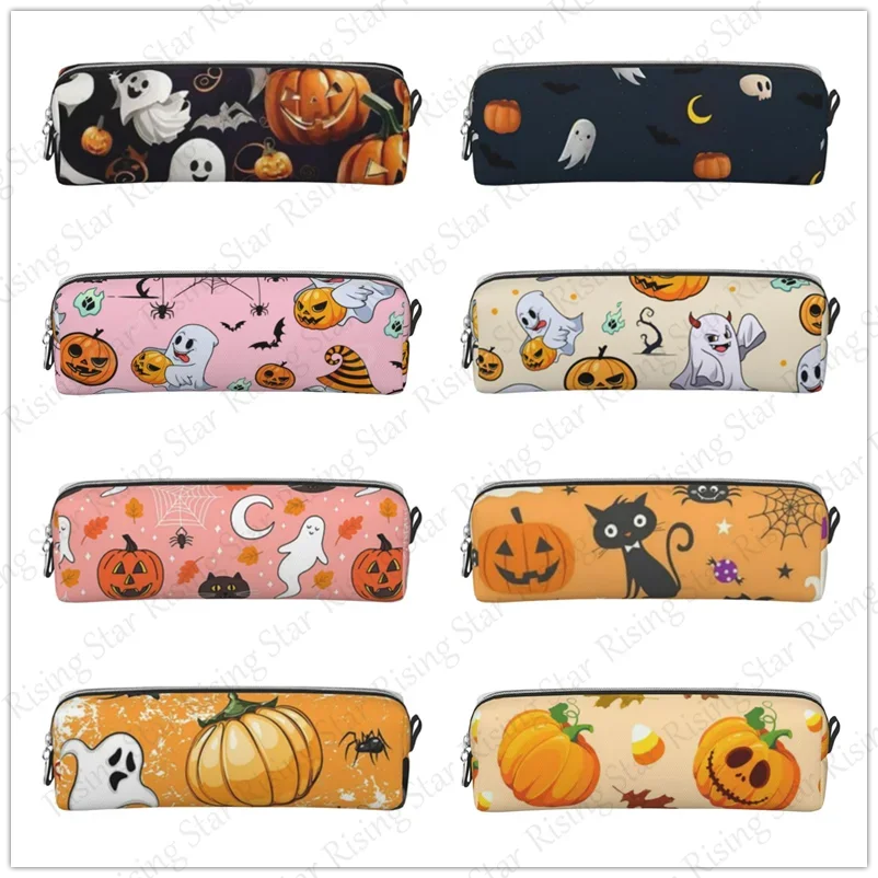 

Подарок на Хэллоуин: Многофункциональный пенал-органайзер в виде страшной тыквы для школьных принадлежностей, подарок для ученика