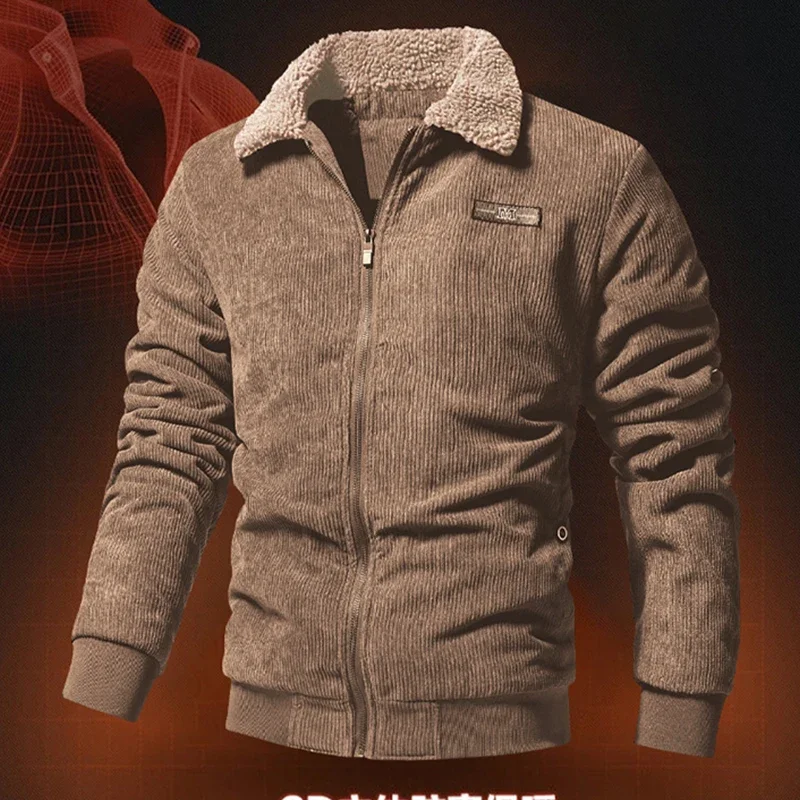 Veste d'hiver en velours côtelé pour hommes, Parka coupe-vent, Manteau à doublure Smile, Mode coréenne, Vestes d'affaires décontractées, Marque optique, Nouveau