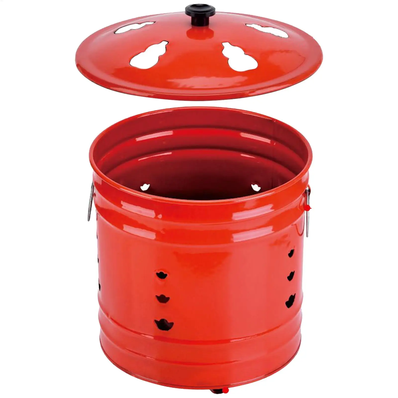 Burn Cage with Lid Fire Barrel Ergonomic Handle Spark-Proof Burner Bucket for Garden Patio Beach Porch Balcony Backyard Deck