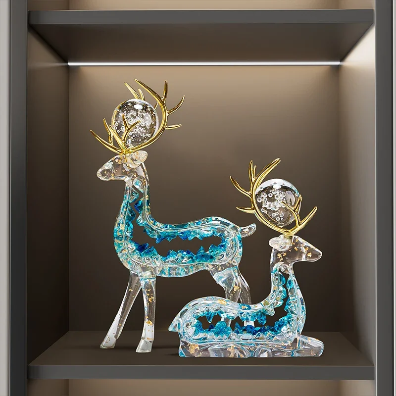 Deer ornaments, a pair of light luxury high-end living room, fortune entrance, TV cabinet, wine cabinet decoration, moving