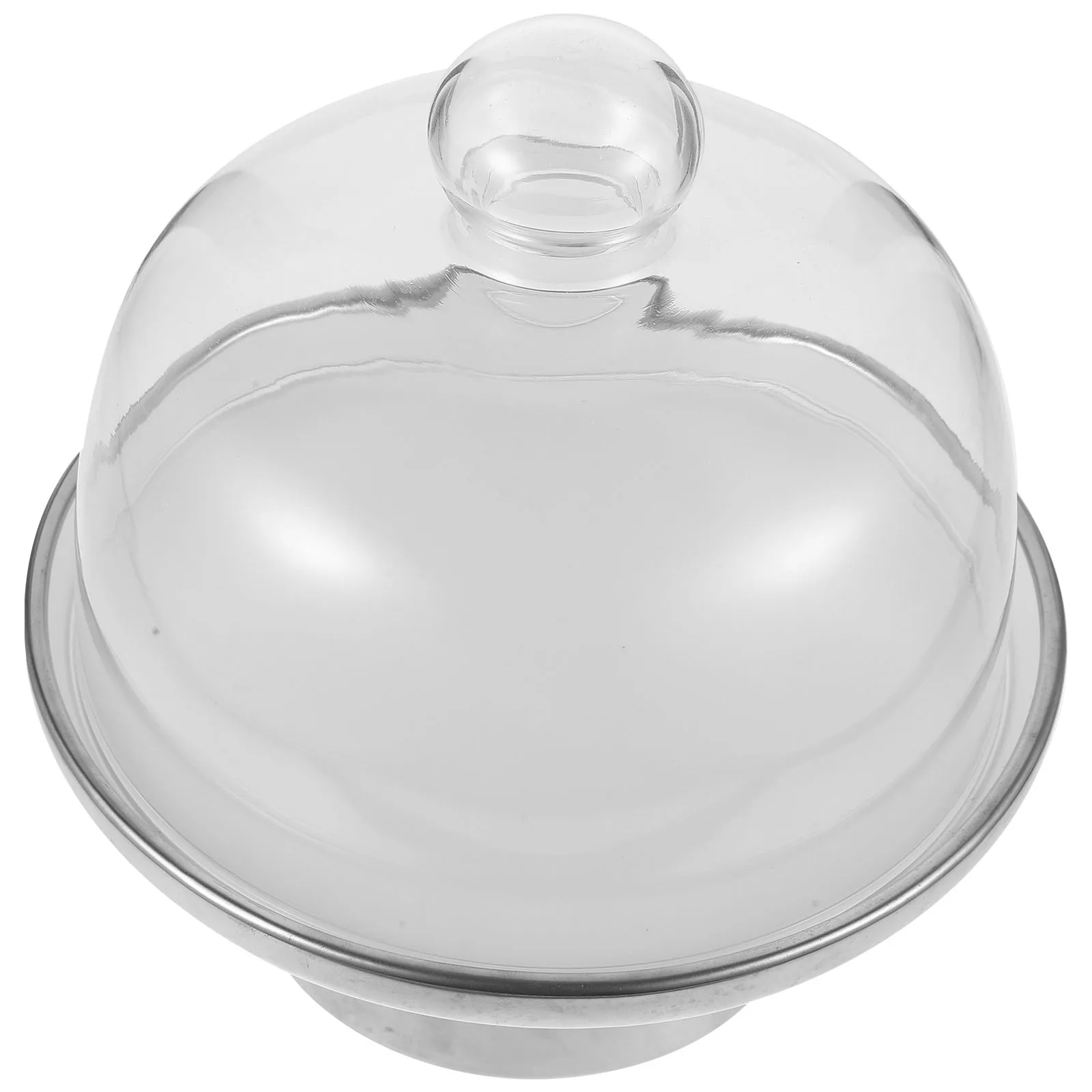 

Ceramic Cake Stand Tall Fruit Tray with Glass Dome Cover Dessert Display Plate Snack Holder for Family Party Celebration