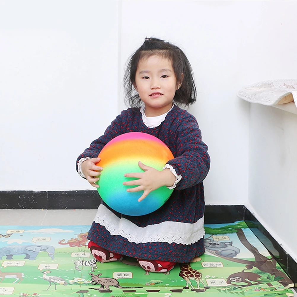 

2Pcs Bright Color Rainbow Balls Environmentally Friendly PVC Soft Play Ball for Children's Sports Games