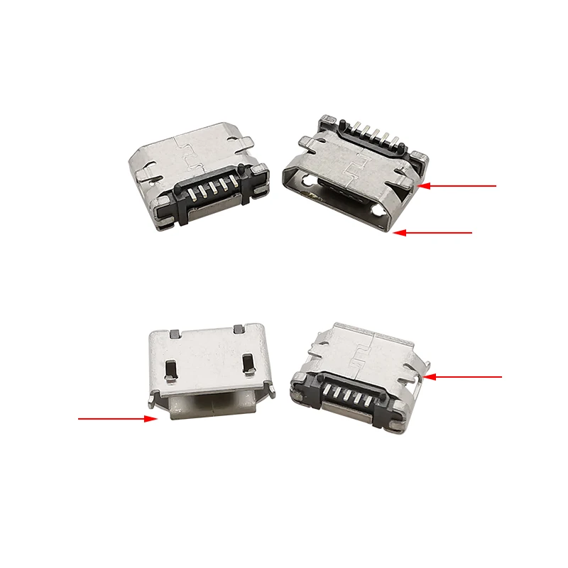 10Pcs/lot Micro USB Female 5 Pin Connector DIY Repair Charging Port Dock SMD SMT PCB Mount Micro USB Socket Seat Connectors