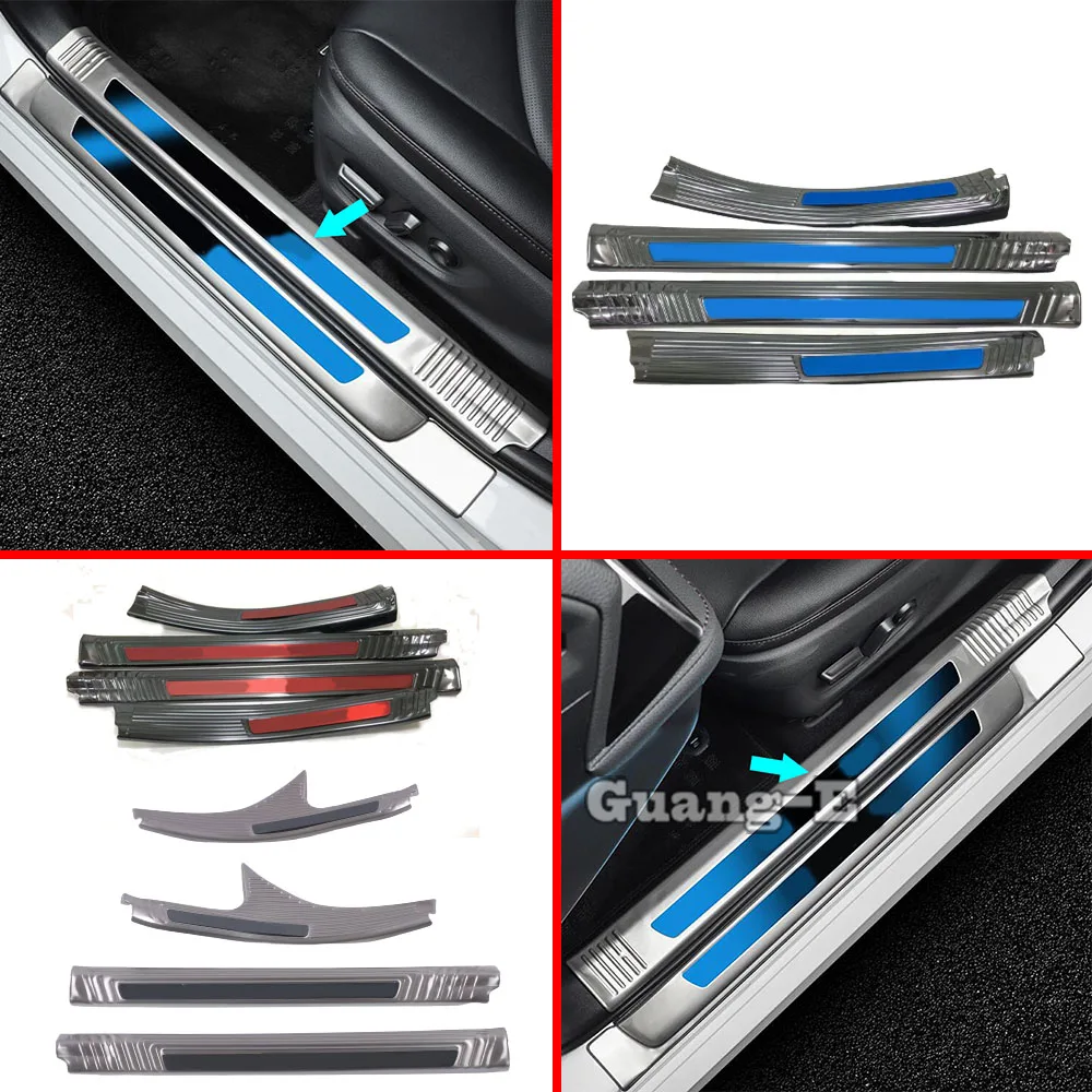 

Inner Door Sill Scuff Plate Cover Stickers Stainless Steel Threshold Trim For Toyota Camry XV70 2017 2018 2019 2020 2021 2022