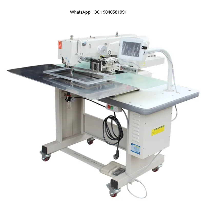 Fully Automatic Label Trademark Logo Feeding Pattern Sewing Machine Jeans Label Tag Attaching Pattern Sewing Machine