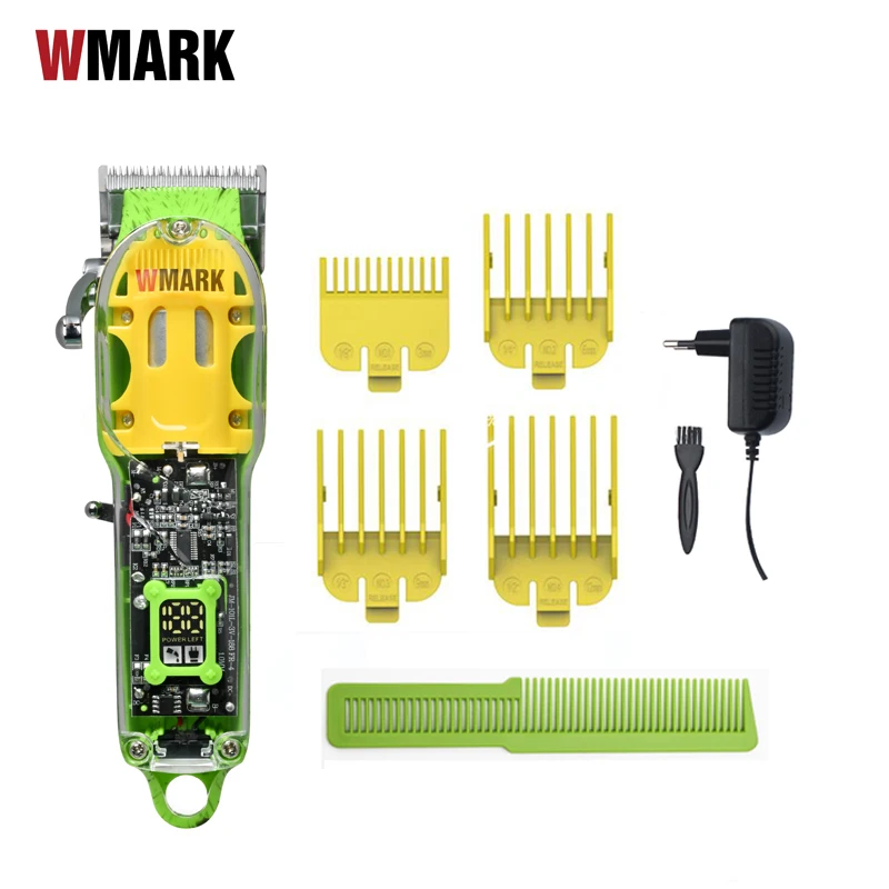 WMARK Colored Shaver 0 Ornate LCD Pro Mens Mower Hairdresser Hairdressing Machine W Mark NG408 0mm Hair Adjust Cuts Clipper 6500