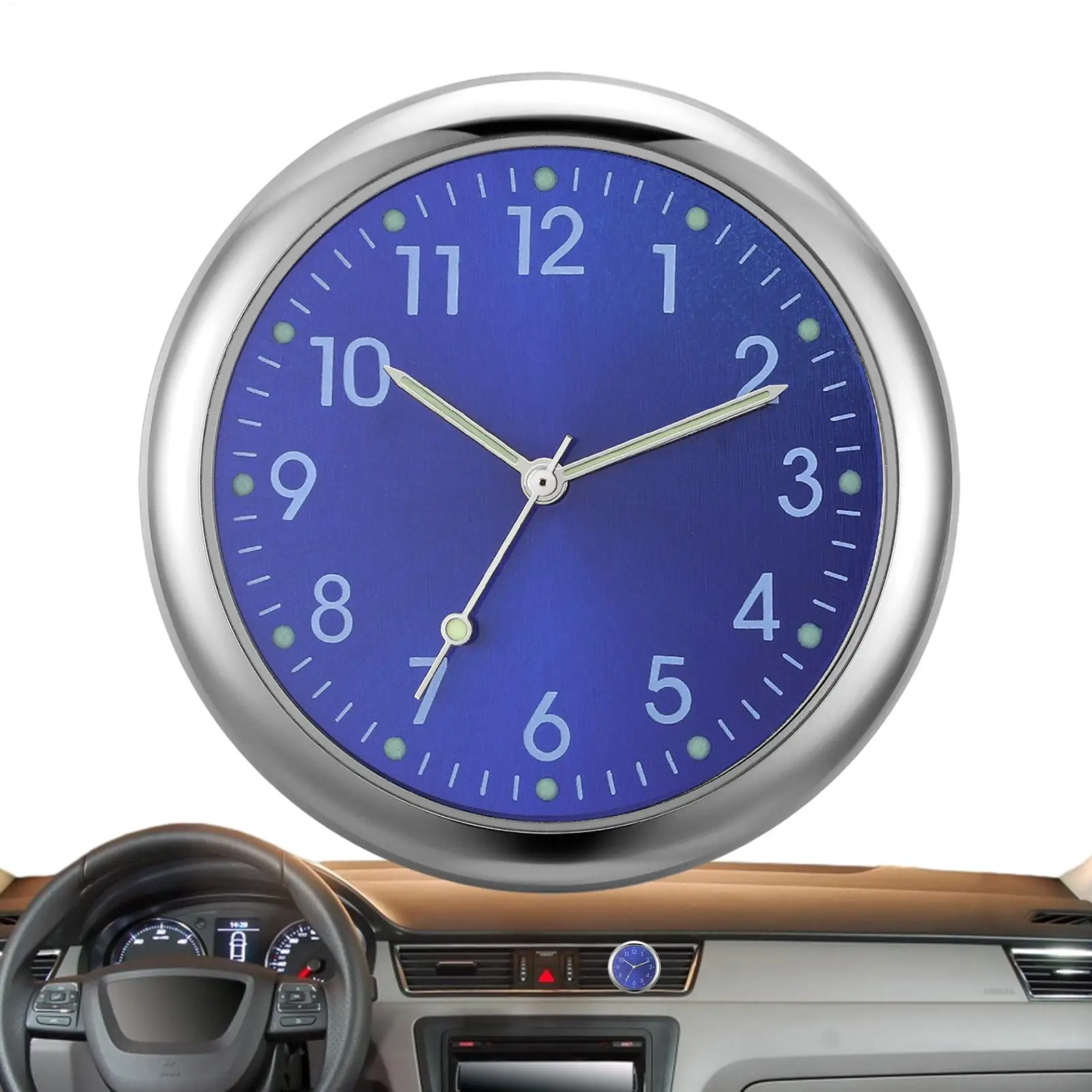 KEBIDUMEI Mini Car Clock Luminous Stick-On Digital Watch Mechanics Quartz Clocks Auto Dashboard Time Car Interior Accessories