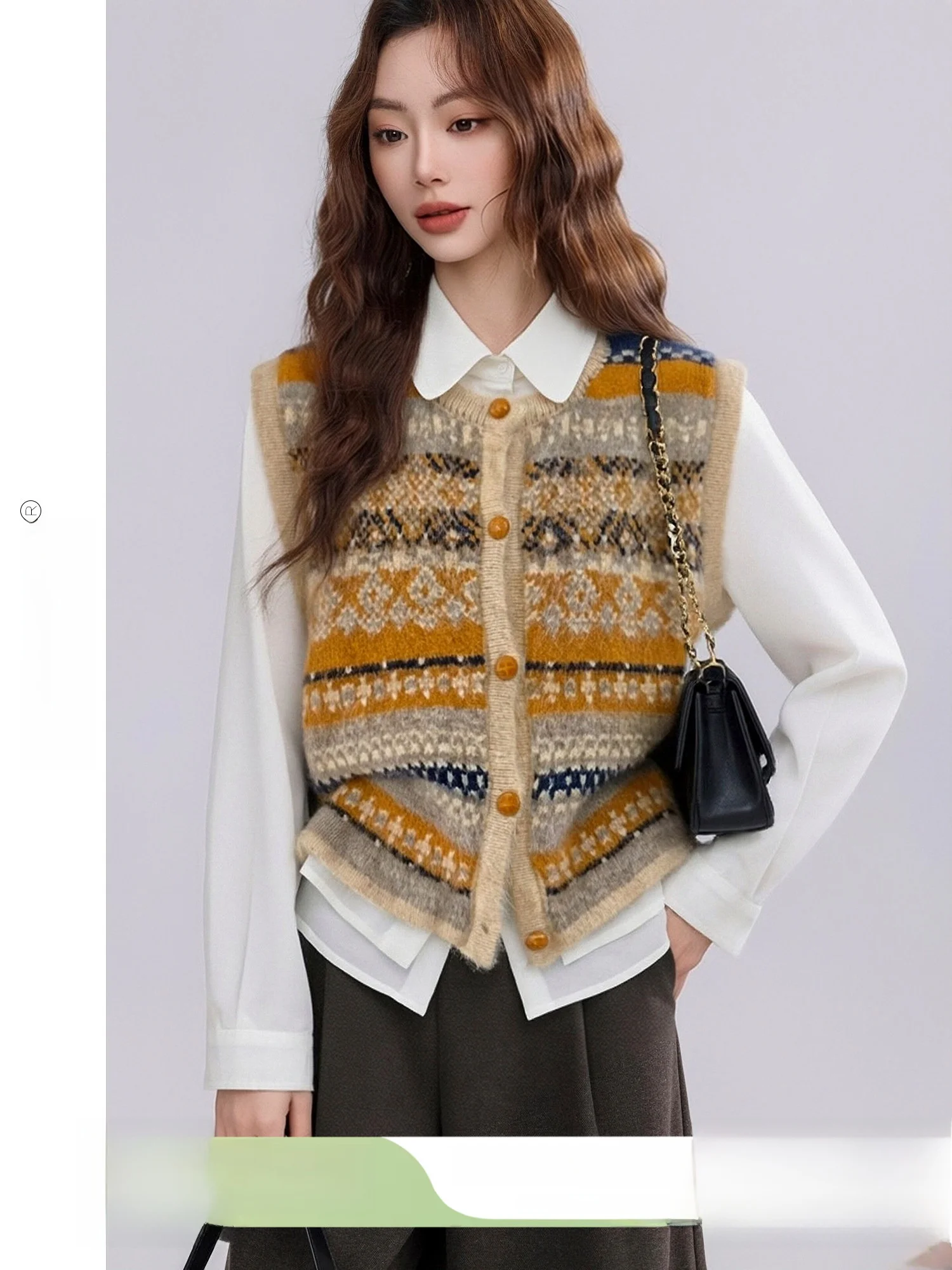 

Soft Cozy Fair Isle Sweater Vest Women's Faionable Layering Top Spring 2026 New Arrival Straight Cut Retro Sle Knittedwear