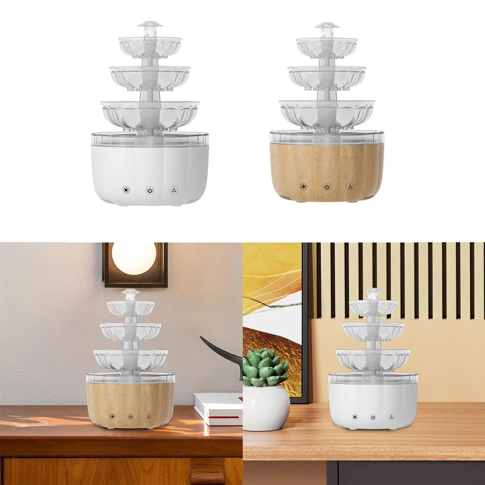 Water Drip Humidifier 500ml 2 Spray Nozzle Design Essential Oil Diffuser for Bedside Table Living Room Bedroom Ideal Gift Office