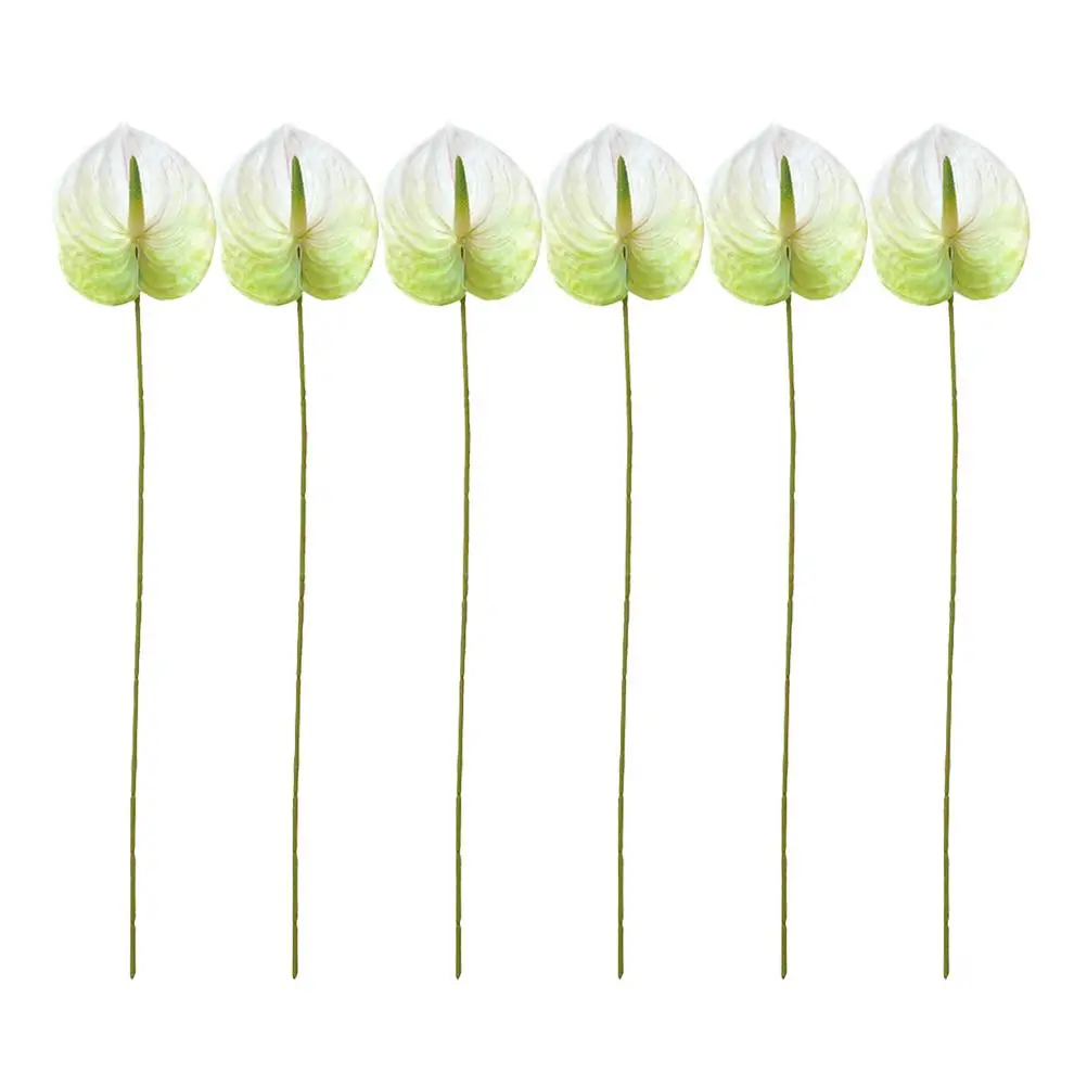 

6 Pcs Artificial Anthurium Flower Branches Realistic Red Flowers WeddingDecoration PhotoProps Home Arrangement Lifelike Bouquet