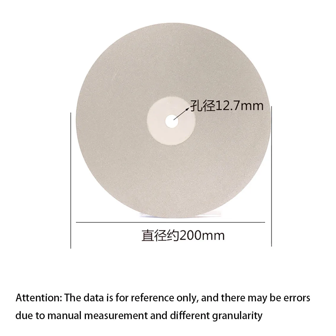 1PCS 8-inch Diamond Jadeite Ring Surface Grinding Disc Jade Grinding Disc Polishing Diamond Sand Grinding Disc Inner Hole 12.7mm