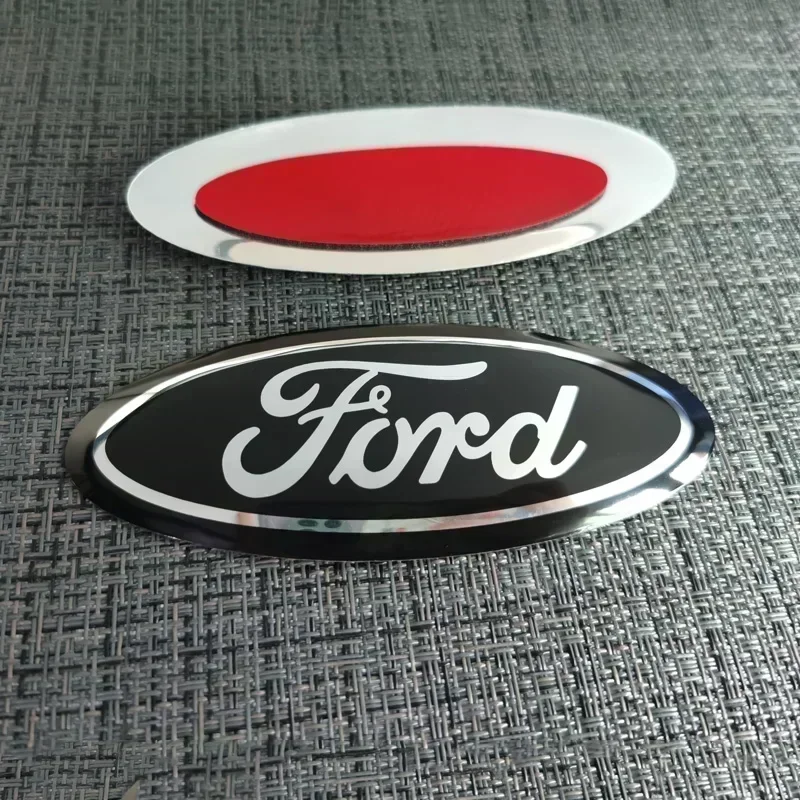 12.5X5CM Car Front Hood Emblem Rear Tail Badge Sticker for Focus Fiesta Kuga Mondeo Fusion Edge Transit F150 Ecosport Decoration