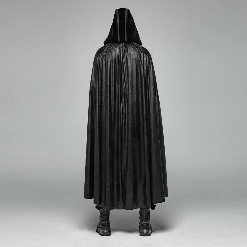 PUNK RAVE Gothic Retro Mysterious Cloak Men\'s Halloween cosplay club Perform Vampire Cape Men Steampunk Hooded Long Coat