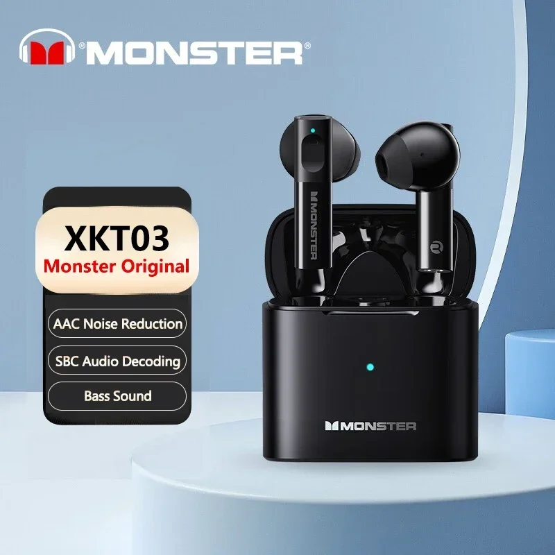 

Оригинальные наушники Monster XKT03 Bluetooth V5.2, HIFI спортивные TWS беспроводные наушники, гарнитура с шумоподавлением, новинка