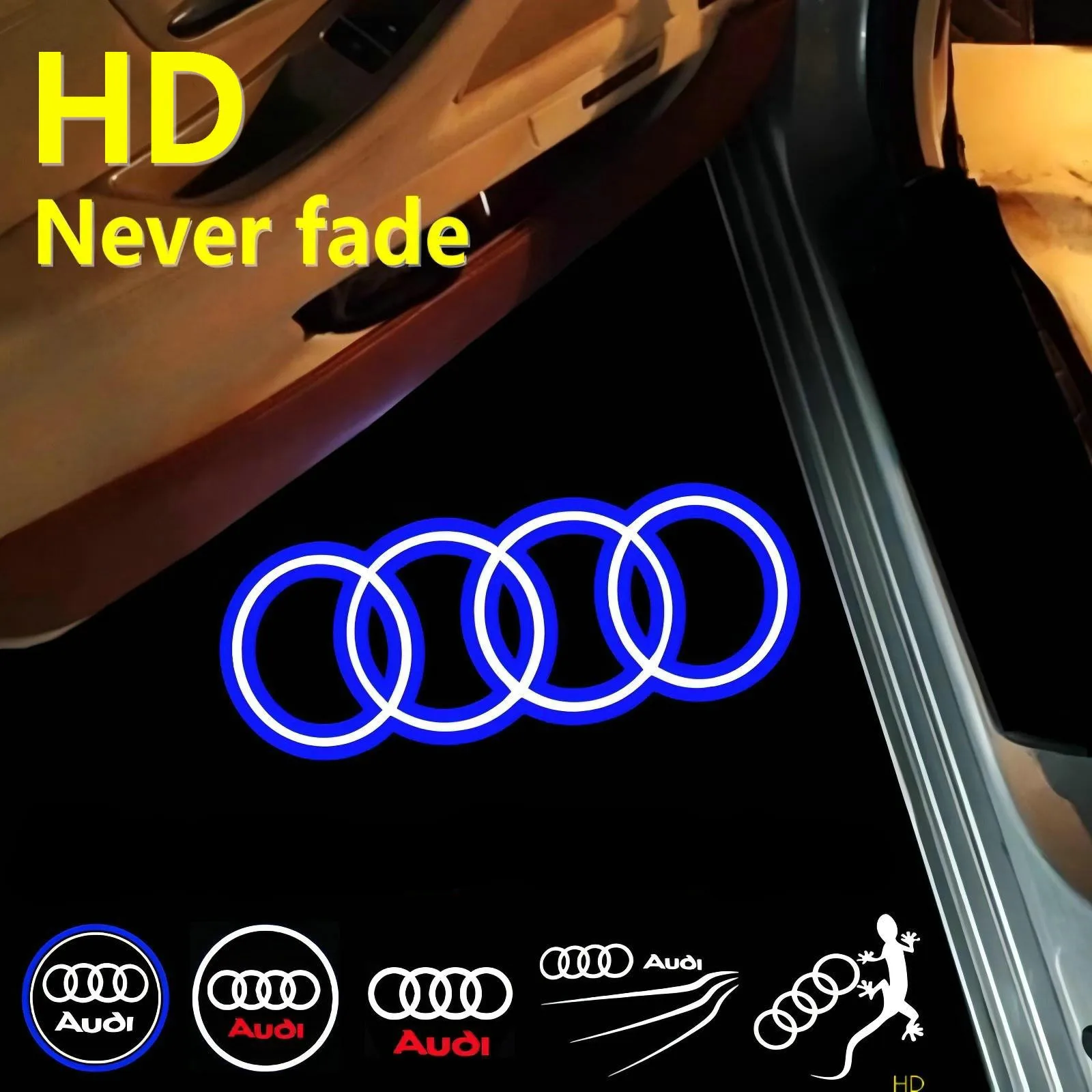 HD LED Car Door Projector Logo Welcome Light For Audi Sline Quattro Q7 Q5 SQ5 Q3 A3 8P 8V A4 B6 B7 B8 A5 A6 C5 C6 C7 C8 A7 A8 TT