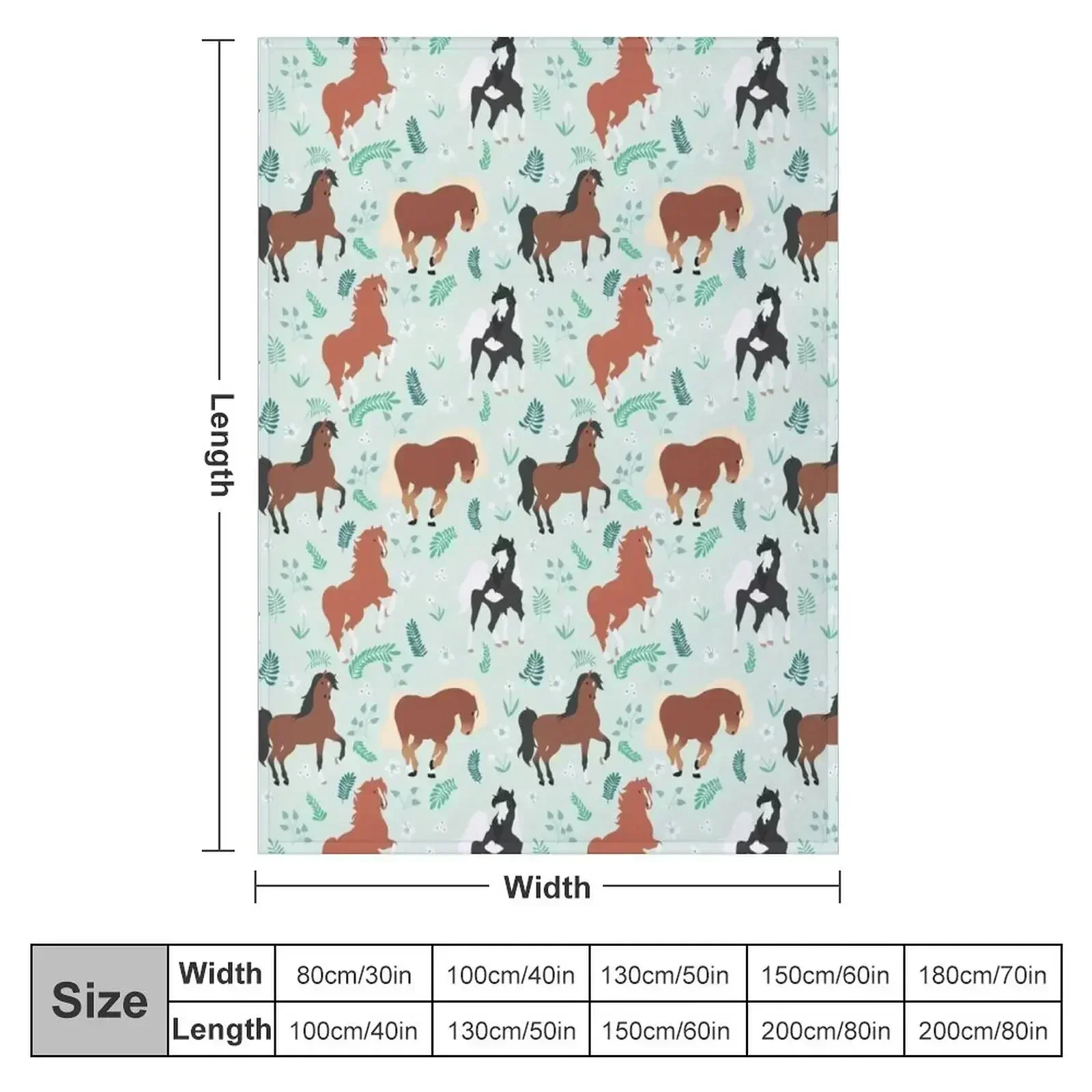 Horse pattern v02 Throw Blanket couch cozy soft plush fuzzy picnic outdoor blanket
