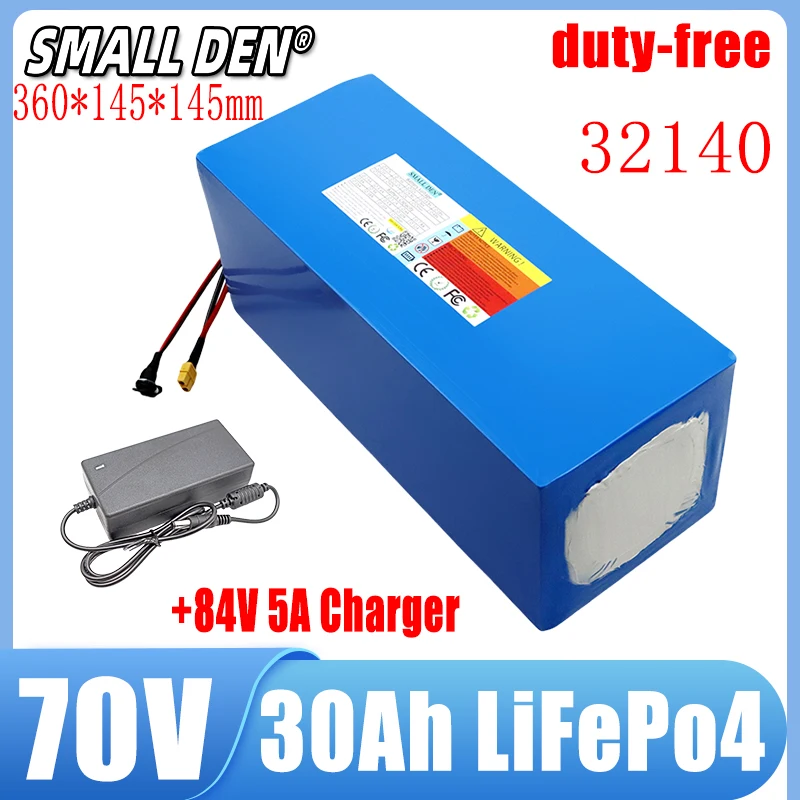 72V 30Ah New LiFePo4 rechargeable battery pack 32140 22S2P with built-in BMS 3600W motor, 30A high-power 84V solar outdoor