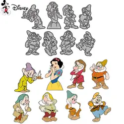 Snow White Princess With 7 Dwarfs Metal Cutting Dies Disney Character DieCut For DIY Scrapbooking Card Decorative Craft New 2022