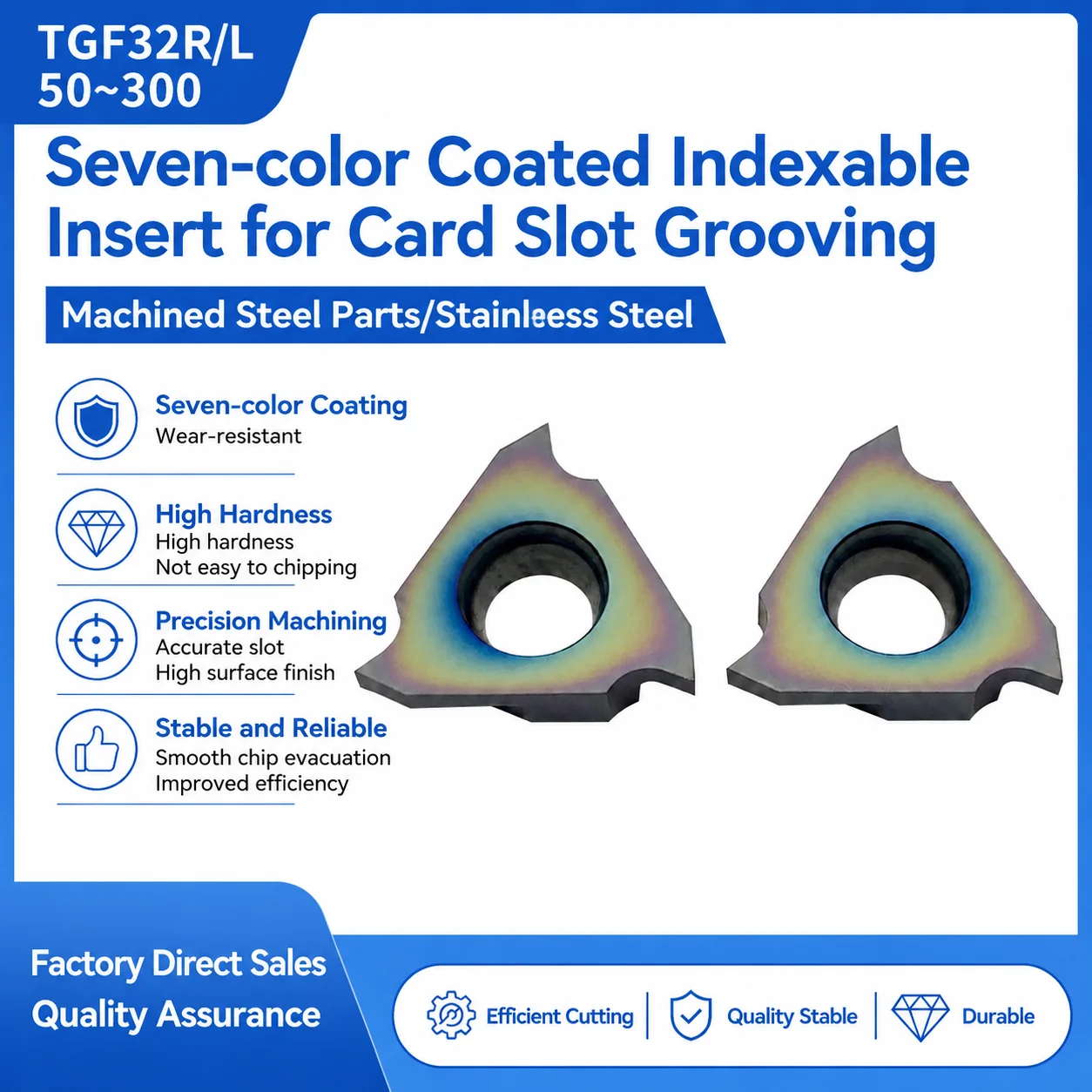 Stand-up Shallow Groove Blade TGF32R Flat Card Spring Groove Insert Center Insert Processing Stainless Steel Quenching Material