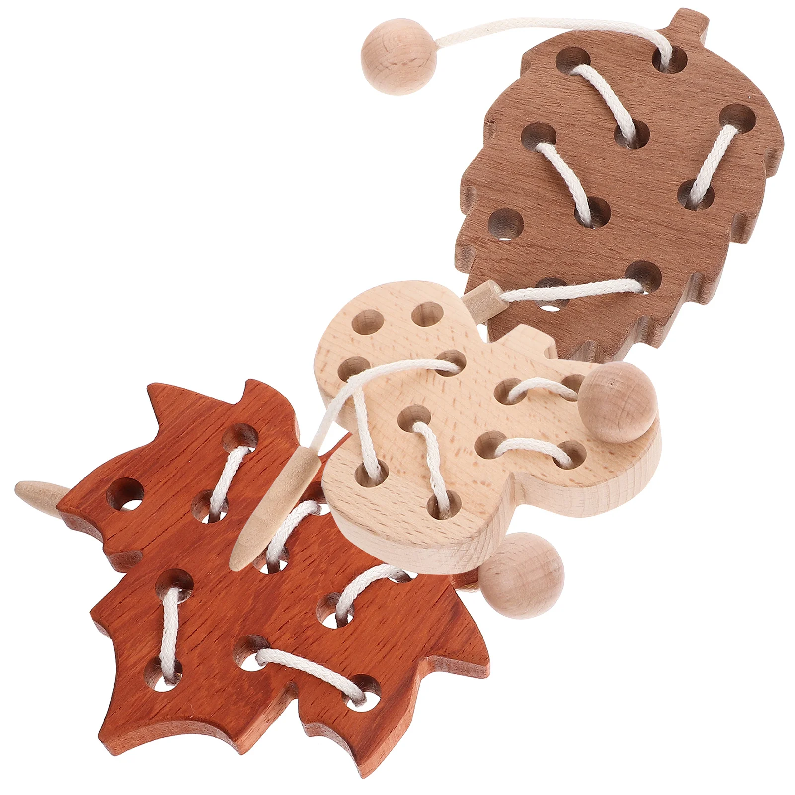 1 ensemble 1 ensemble de laçage en bois pour les tout-petits, apprentissage de la motricité Fine, jeu de filetage d'animaux, cognitif éducatif en bois