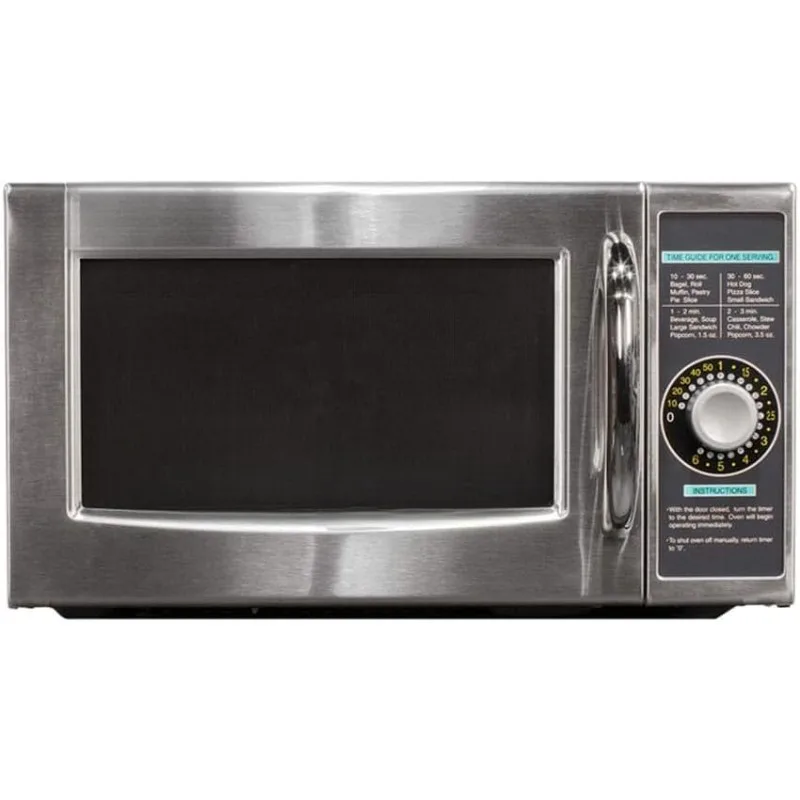 R-21LCFS Medium-Duty Commercial Microwave Oven with Dial Timer, Stainless Steel, 1000-Watts, 120-Volts, One Size