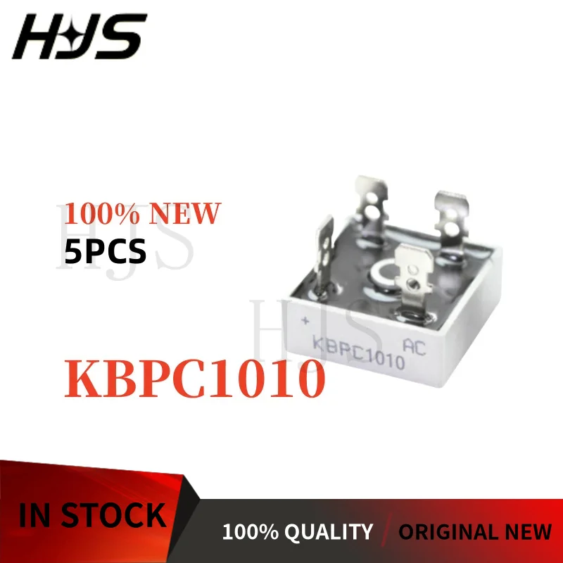 5PCS NEW KBPC1010 KBPC1510 KBPC2510 KBPC3510 KBPC5010 KBPC6010 10A 15A 25A 35A 50A 60A 1000V Flat-legged square bridge rectifier