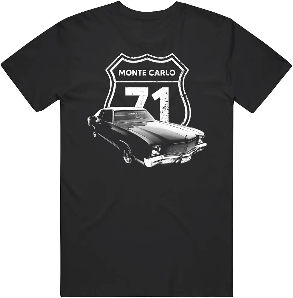 1971 Monte Carlo Front Three Quarter View with Model Year T Shirt