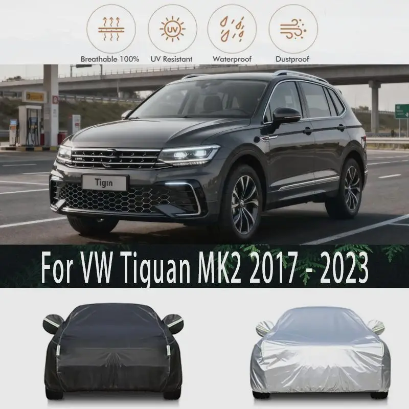 

For VW Tiguan MK2 2017 2023 Outdoor Protection Waterproof Dustproof Full Sunshade Exterior Car Accessories Car Covers
