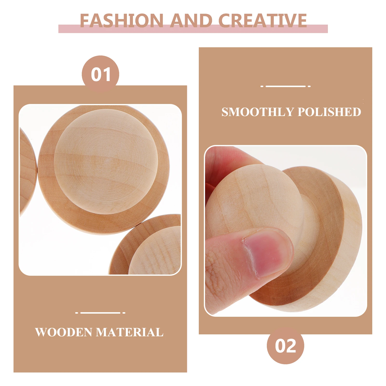 

5Pcs Reusable Wooden Stamp 5Cm Round Handle Hand Carved Seal for Scrapbooking DIY Crafts Invitations Letters Personalization