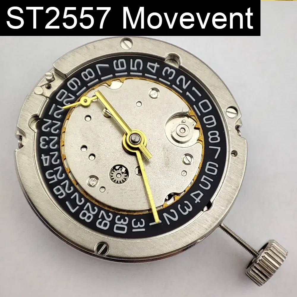 

Механизм GMT ST2557, трехконтактный полуавтоматический механический механизм 2557, 9 точек, аксессуары для маленьких секундных часов