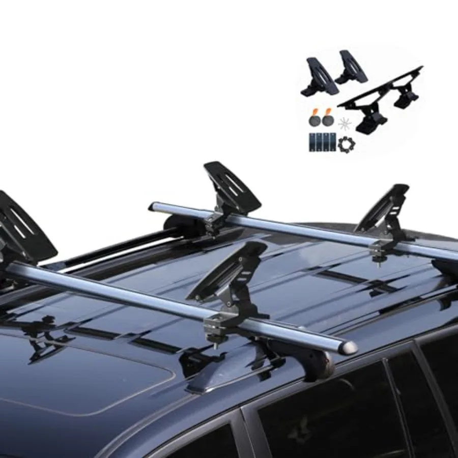 

135LB Kayak Saddle, Aluminum Rustless Kayak Roof Rack with 1.5" Width Tie Down Straps for Carrier Canoe Boat Paddle Board Surfb