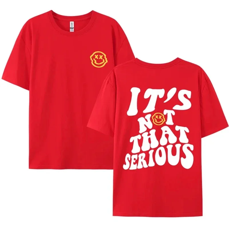 No es ese serio voltado con un sonrisa, ropa masculina, camisetas de gran tamaño de calidad, camiseta transpirable de verano, camiseta de Hip Hop 72525