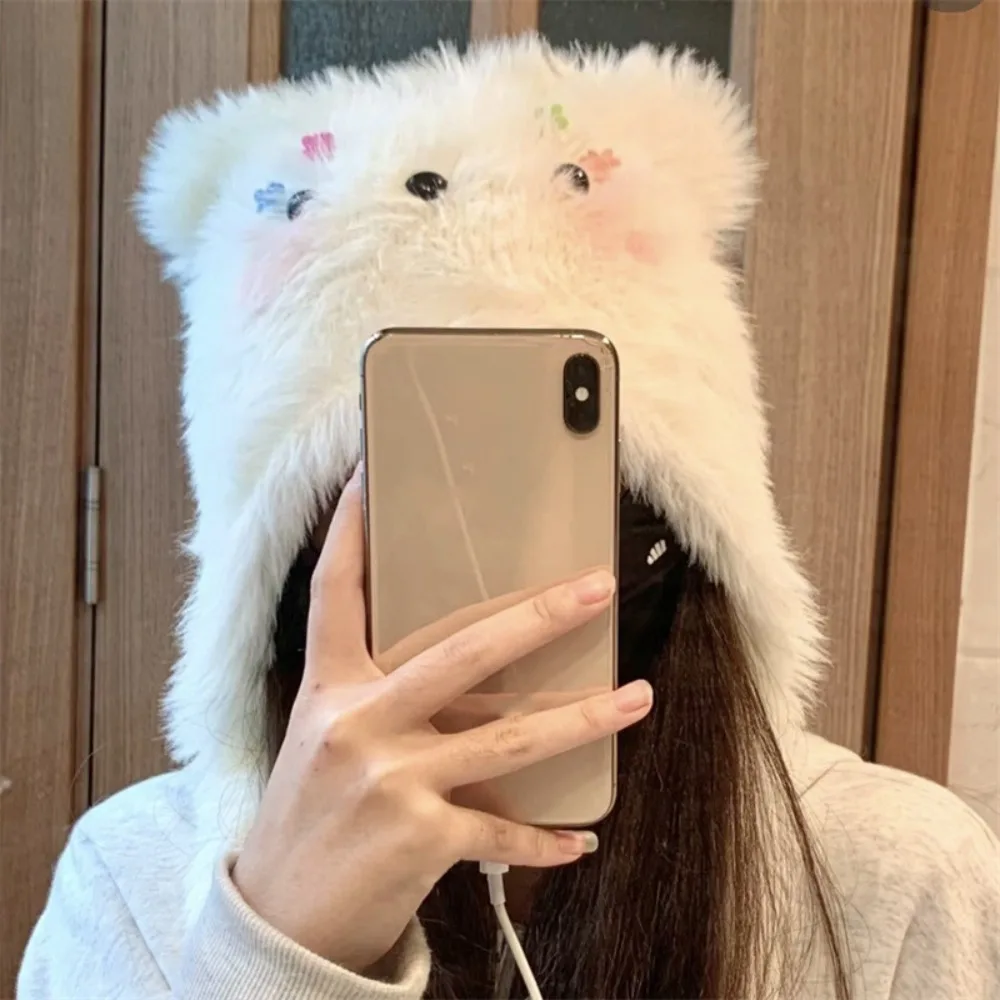 

Comfortable Y2k Plush Puppy Hat Warm Cute Cartoon Fleece Hat Korean Style Cartoon Ear Protection Hat Girls