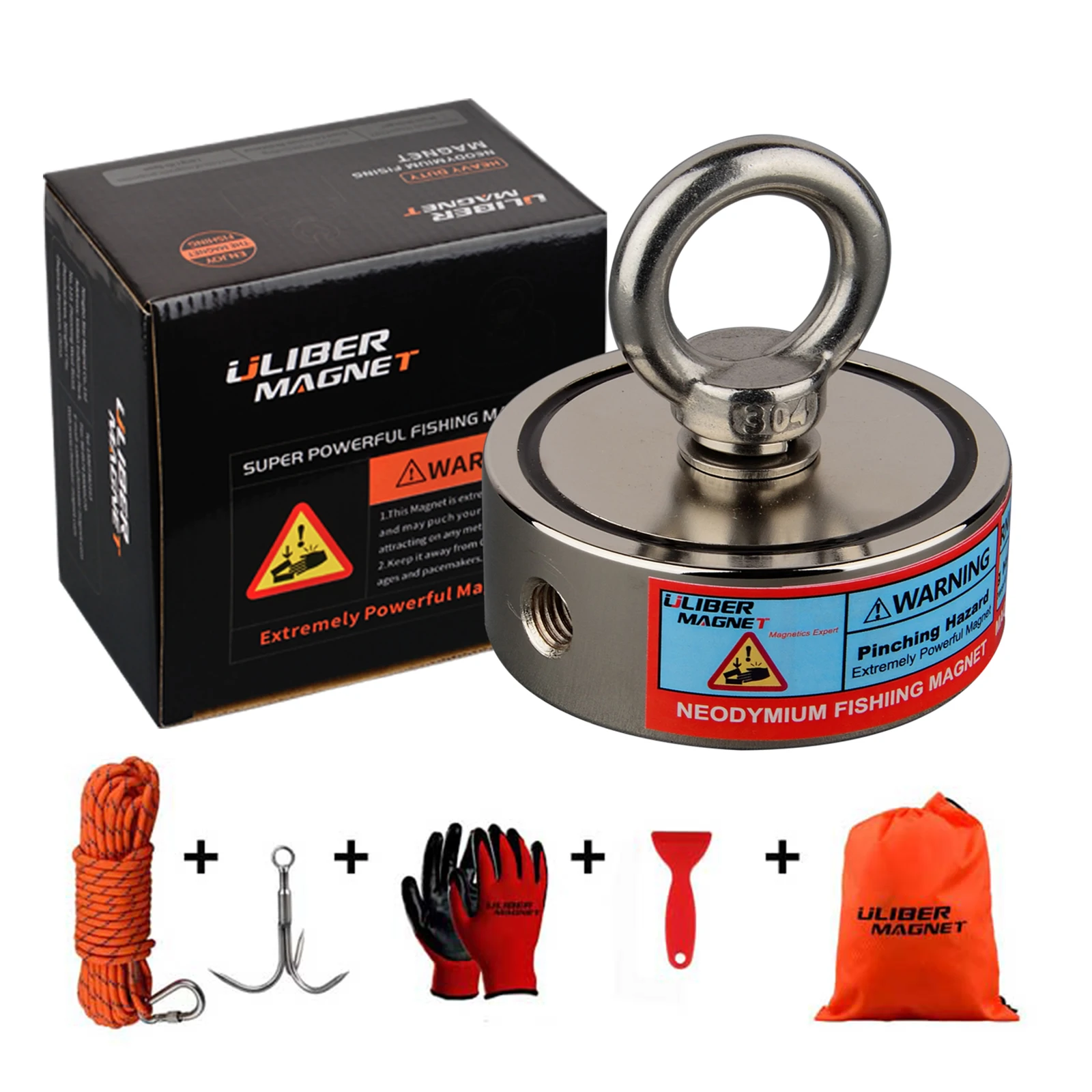 Dubbelzijdig 150KG tot 500KG Ronde Neodymium Magneet Haak Bergingsmagneet Zeevisuitrusting Houder