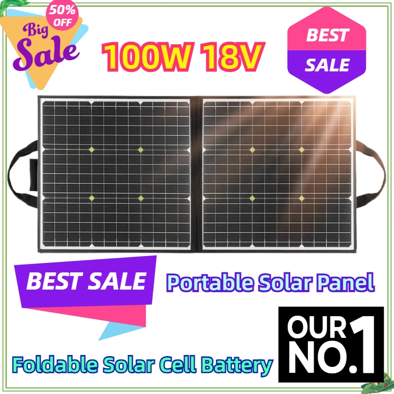 

For 5V USB Foldable Solar Cell Battery 100W 18V Portable Solar Panel Charger Monocrystalline Outdoor Power Supply RV