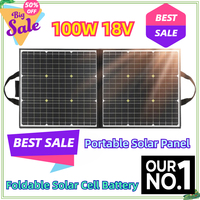 For 5V USB Foldable Solar Cell Battery 100W 18V Portable Solar Panel  Charger Monocrystalline Outdoor Power Supply RV