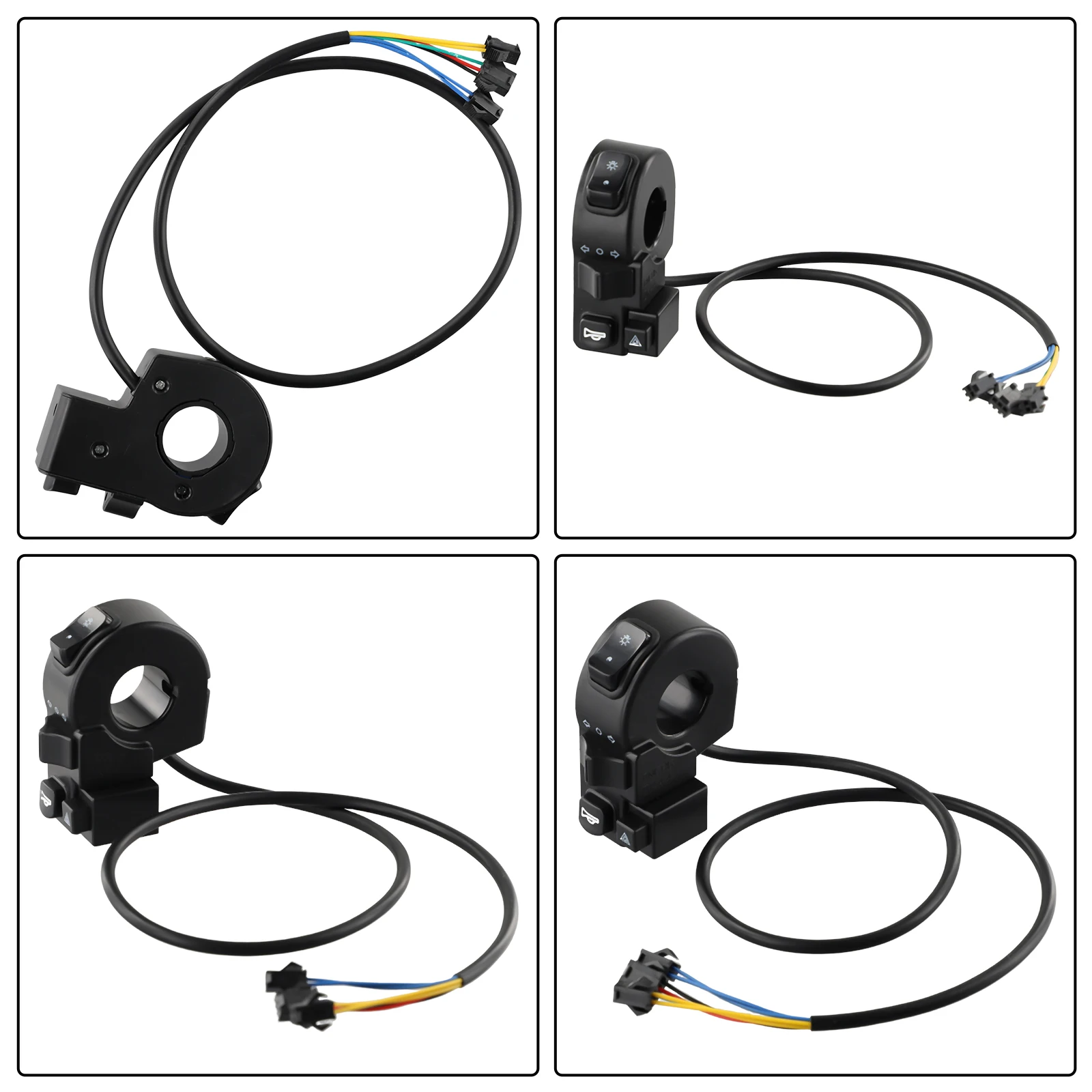 4in1 Road Conversion Switch For Ebike  Scooter ATV Motorcycle Handlebar Switch For General Lights, Hazard Light, Fog Light,