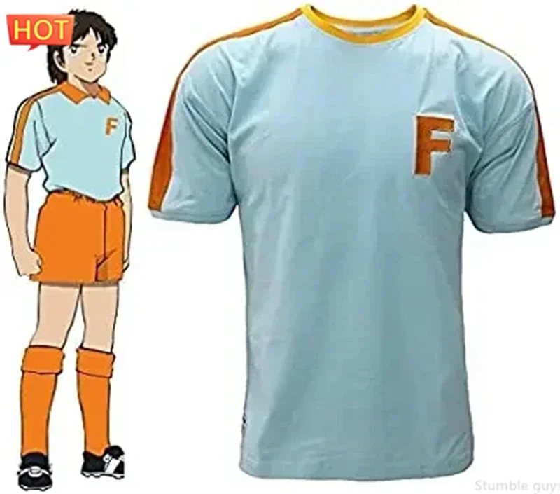 Captain Tsubasa Nankatsu Anime Fußball-Shirt Herren Kleidung Jungen T-Shirt Cosplay Lässiges Kurzarm-Fan-Geschenk Oberteil