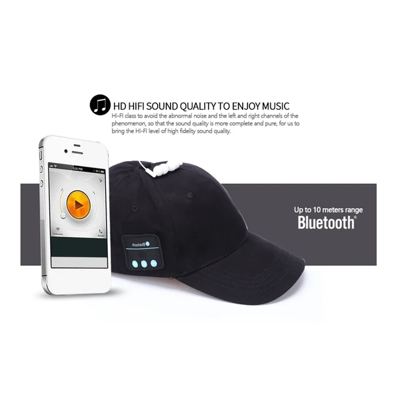 A47F-سماعات لاسلكية بلوتوث سماعة الرياضة قبعة الموسيقى الترفيه حر اليدين دعوة قبعة بيسبول سماعة للجوال #3
